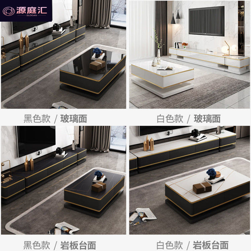 Accessible luxury slate tv cabinet coffee table modern casual living room for home creative small apartment scandinavian telescopic tv cabinet