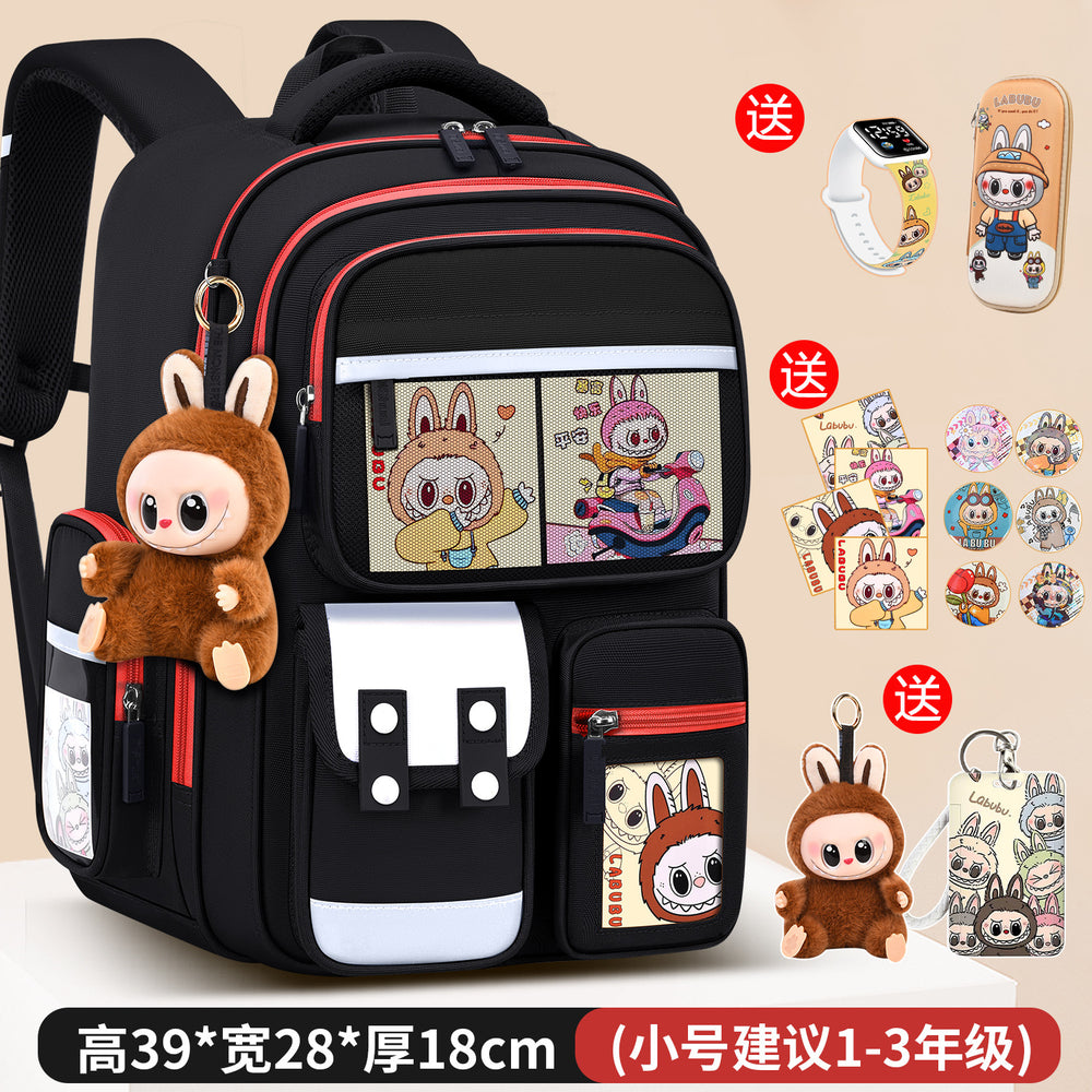 Labubu backpack - new 2026 model for elementary school students (grades 1-6). lightweight, spine-protecting, and load-reducing design for boys and girls