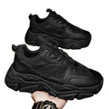 Men's spring mesh breathable trendy brand versatile athletic casual shoes men's thick sole hidden heel dad shoes