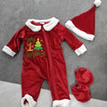 Newborn christmas onesie with hat and gloves