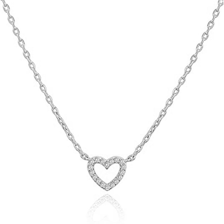 Amazon new arrival: heart-shaped diamond necklace for women - stylish and elegant choker with heart pendant, wholesale available
