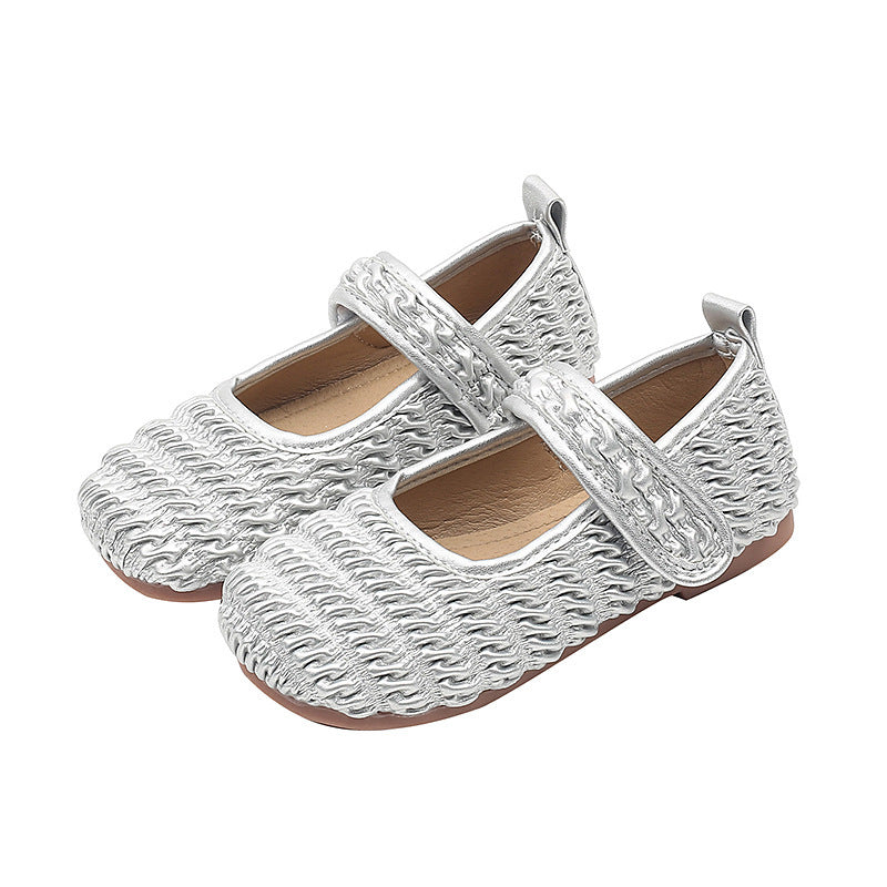 Vancahao niche style design girl easiest for match princess shoes  spring & fall new arrivalkids soft bottom style small leather shoes