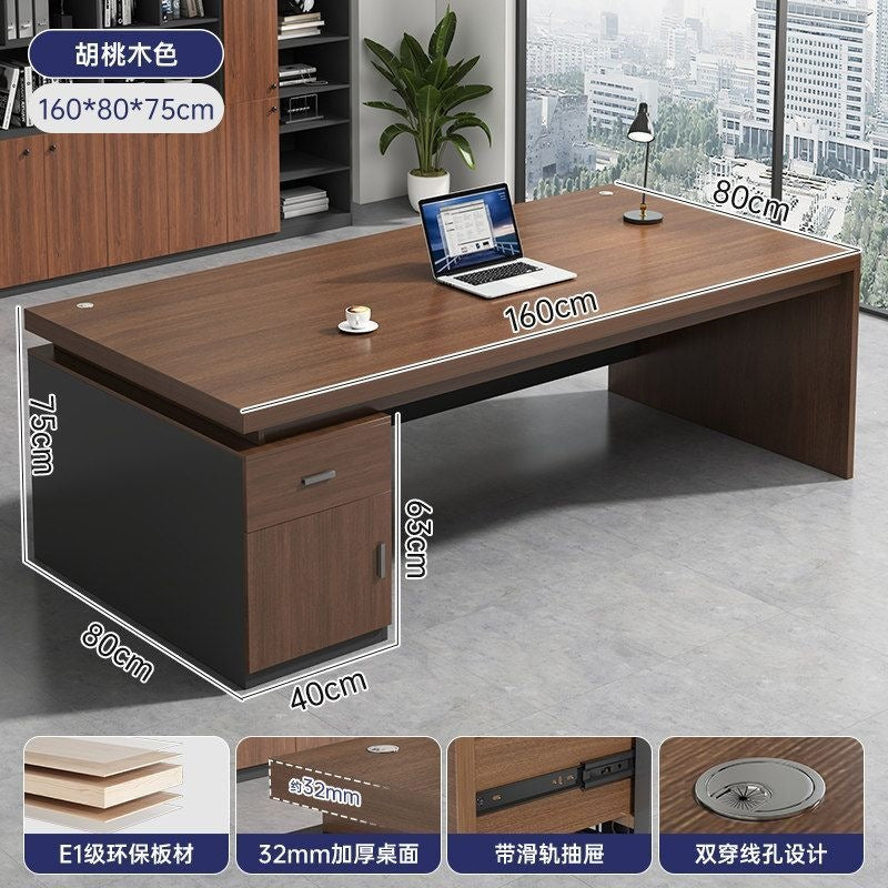 Office desk - minimalist modern manager desk, employee workstation, home computer desk, student study desk, executive desk