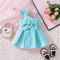 summer new girls' dress - baby girl's suspender bowknot cute dress - princess dress