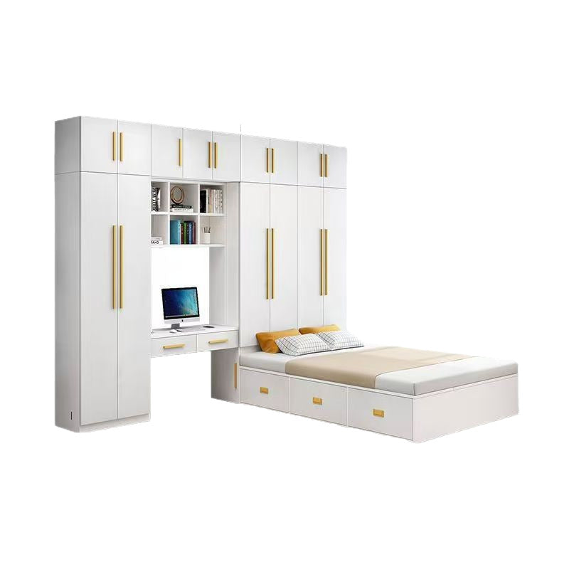 Tatami small apartment bed cabinet all-in-one wardrobe desk kids bed multifunctional for home bedroom storage bed