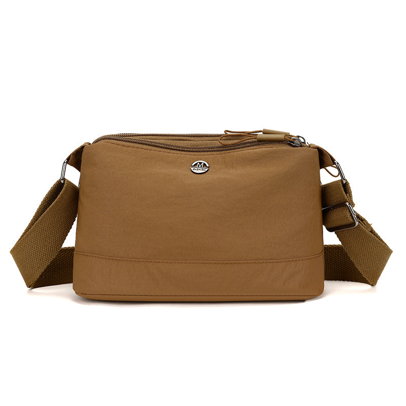 Simple casual nylon messenger bag women's  new lightweight shoulder bag multi-layer storage Korean version of foreign style small square bag