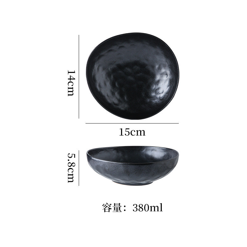 Japanese retro stoneware ceramic tableware restaurant hotel business dessert bowl soup bowl pasta bowl good-looking kiln bowl