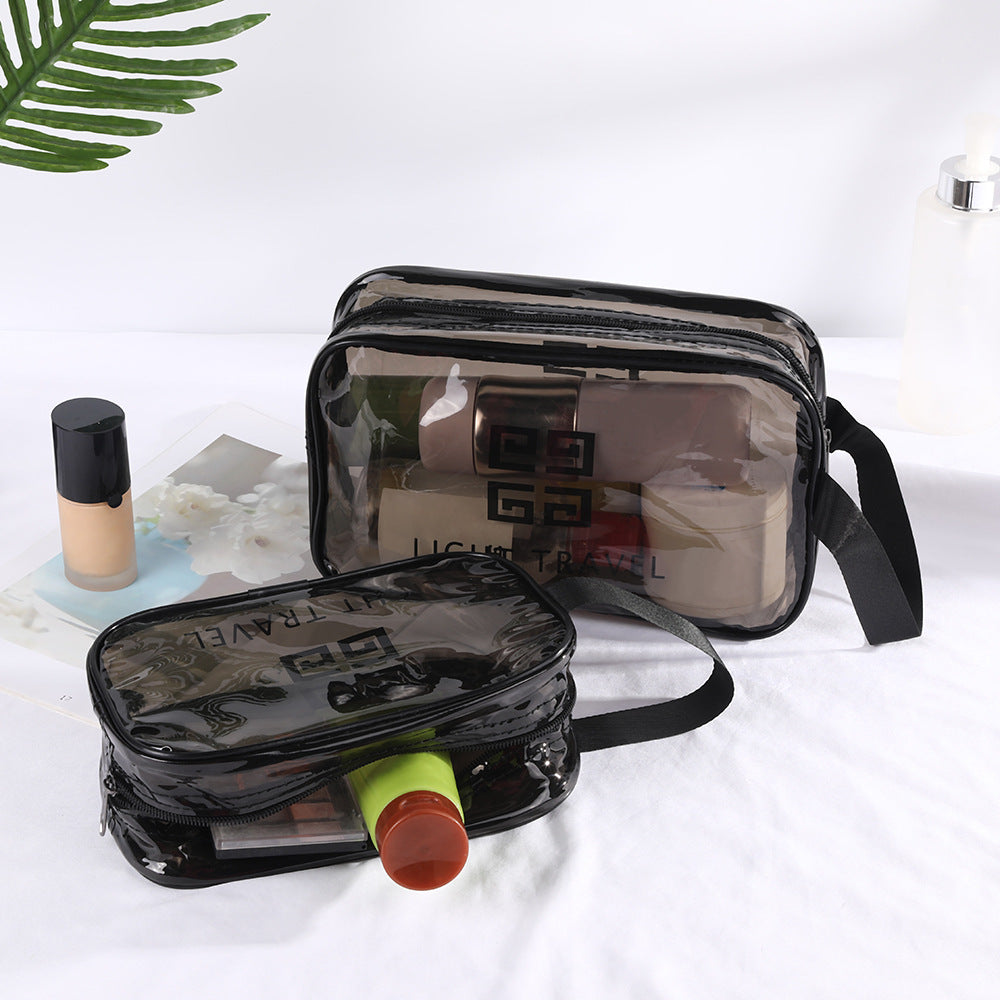 Waterproof swimming wash bag PVC tote bag Portable travel zipper storage Cosmetic bag Large capacity printed logo