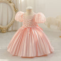 New arrival: puff sleeve lace princess dress for girls - perfect for birthday parties and special occasions!