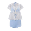 European and american women's clothing  summer new bohemian beach vacation see-through polka dot top three-piece set