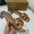 Za new 2024 fashion sandals: square toe, single strap, cutout design, open-toe, backless mules for women