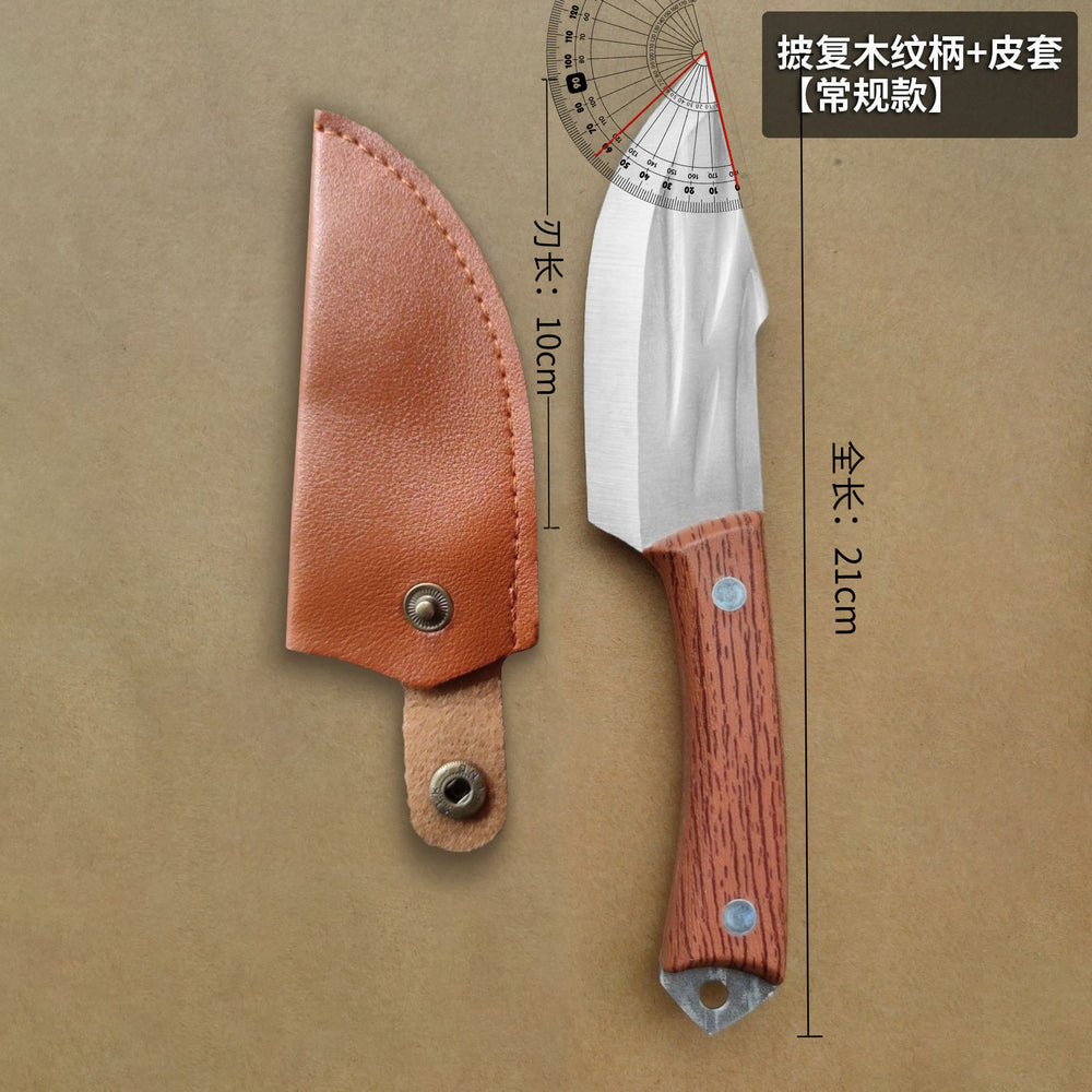 Stainless steel dragon pattern forged dragon-slaying knife - high hardness outdoor camping, picnic, trail clearing, wood chopping, and meat cutting knife