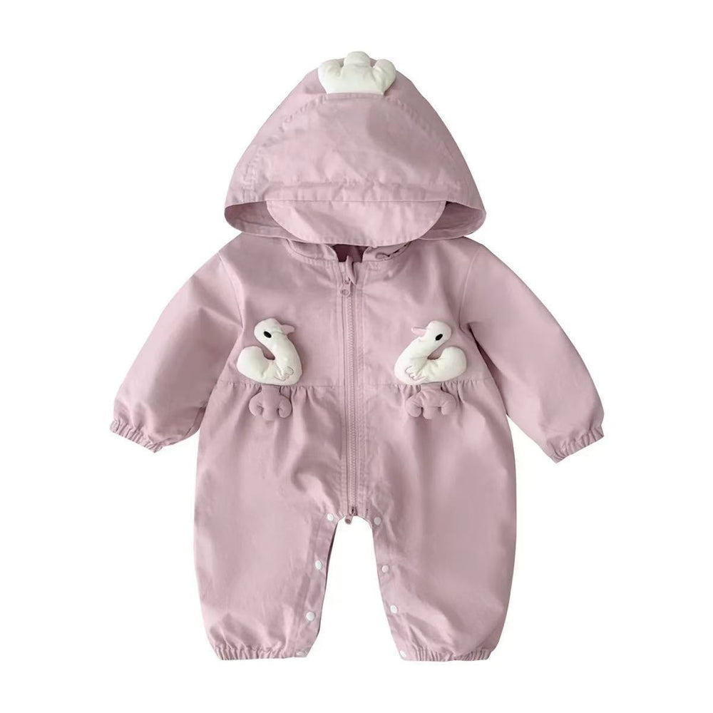 Spring & fall super cute jumpsuit for going out baby jacket autumn clothes baby hooded romper cute going out clothes trendy
