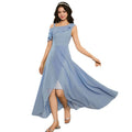 European and american style chiffon one-shoulder a-line dress for teens - minimalist, elegant, and fashionable with hair accessories