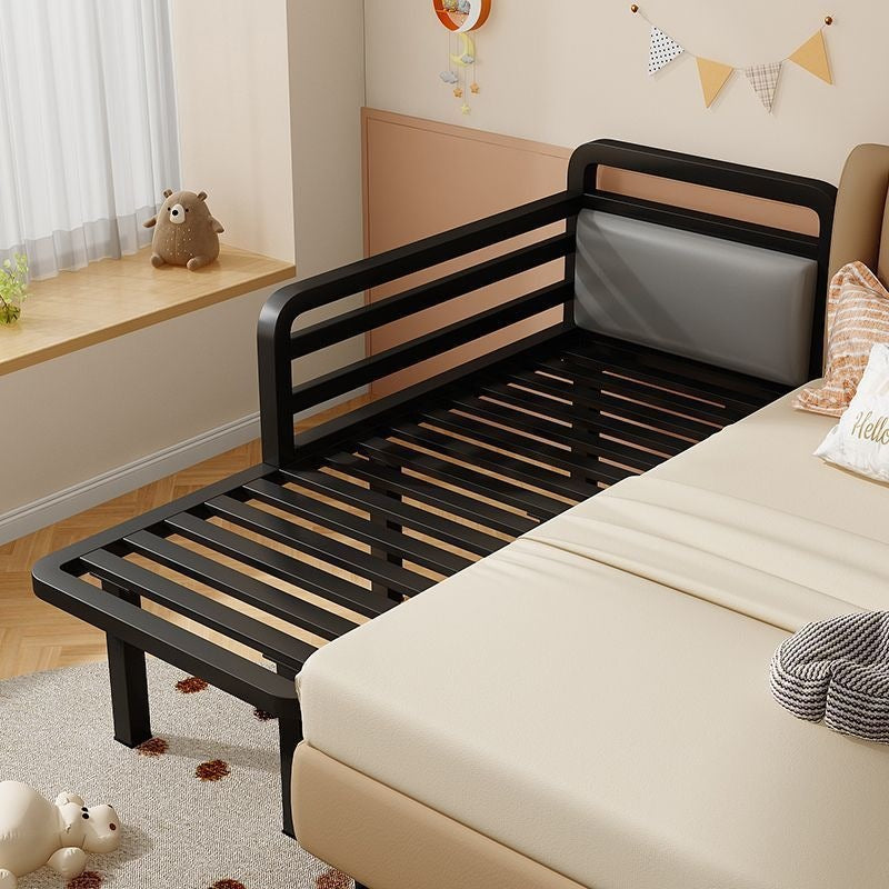 Spliced bed, soft-packed bed, widened iron kids bed, large bed, adults can sleep, spliced iron frame bed with guardrail crib