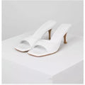 export patent leather high heel mules women's  summer new square toe stiletto heel outdoor plus size women's sandals