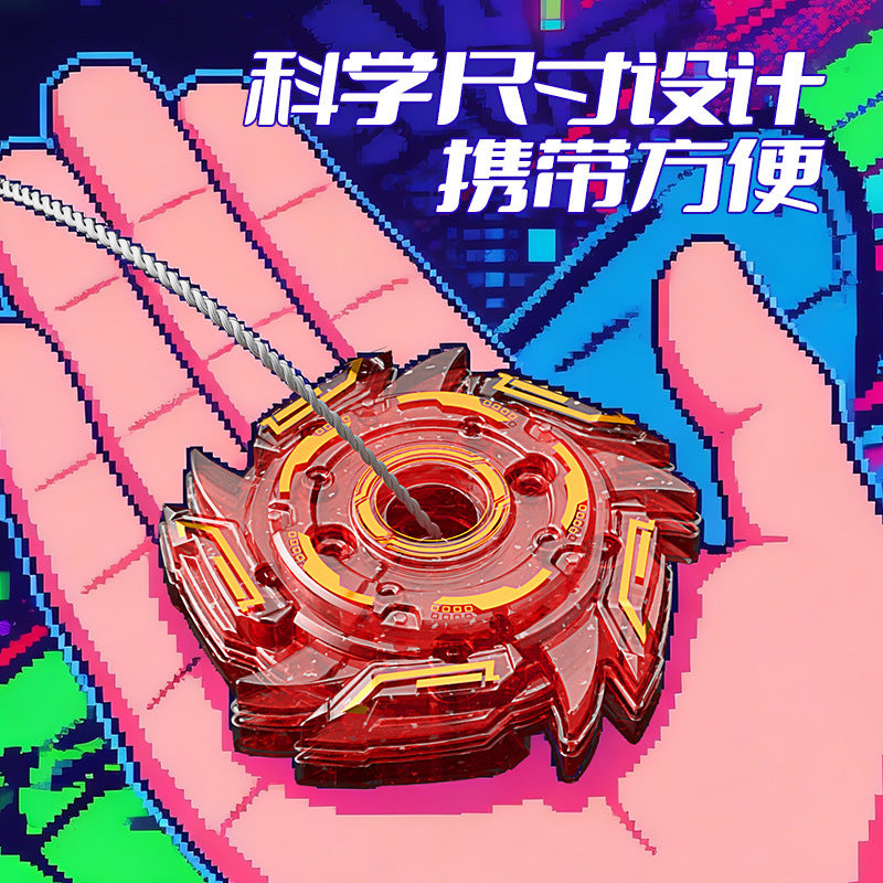 Fire string stone top, cool explosive spark top, kids fun luminous decompression battle gift creative toy