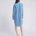 European and american export cross-border   new spring/summer fashionable striped print turn-down collar shirt dress