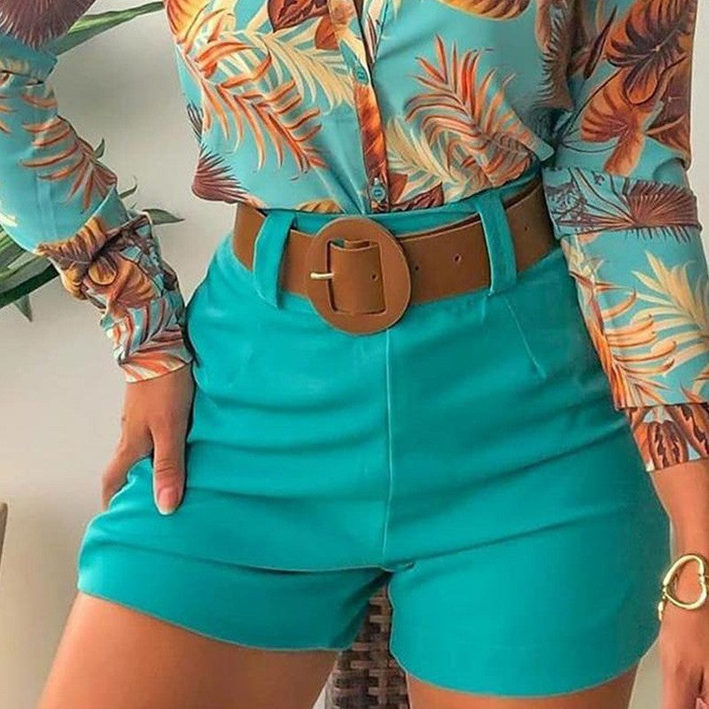 European and american export women's suit  cross-border new product lightly mature digital printing stand collar long sleeves shirt women's tops