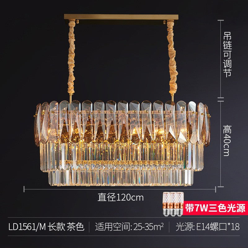 Light luxury crystal lamp creative living room chandelier post-modern simple atmosphere high-end villa Hong Kong-style restaurant bedroom lighting