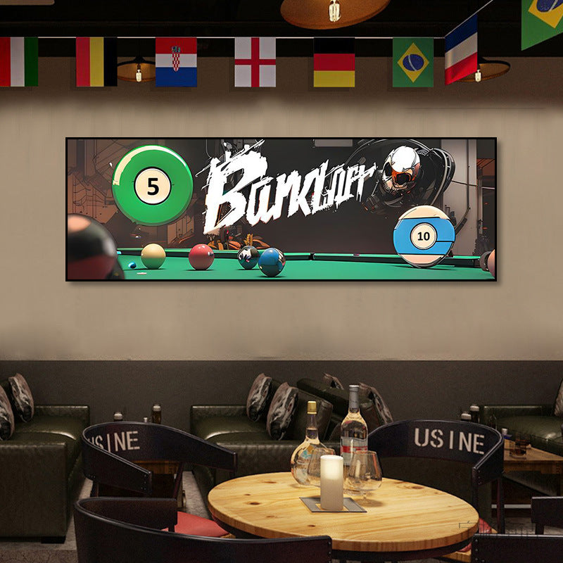 Billiard room decorative painting industrial style bar KTV box hanging painting entertainment club pool hall graffiti billiards mural