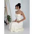 Women's new summer french elegant romantic lace waist a-line slip maxi dress - perfect for dates