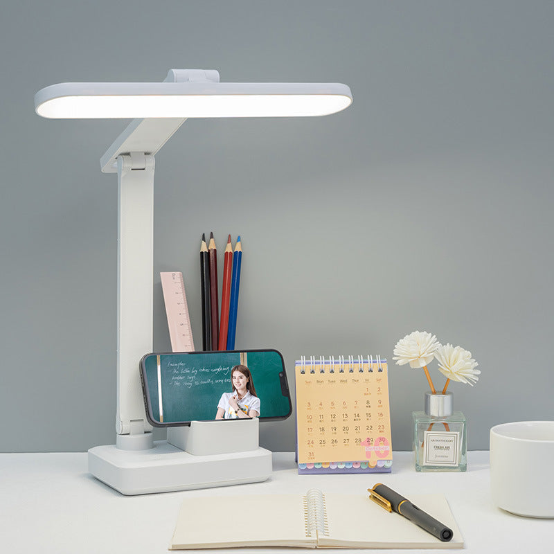 Study desk lamp rechargeable high-value affordable bedroom eye protection USB charging and plugging dual-purpose student dormitory pen holder