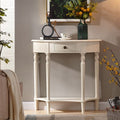 Classy black semicircle console table retro entrance corridor table partition american solid wood european aisle french style