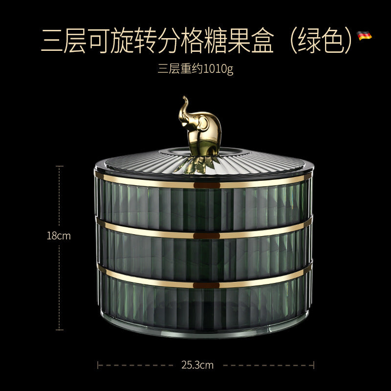 Chinese-style household nut box, snack storage box, wedding event candy plate, advanced sense multi-layer grid, living room dried fruit plate