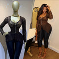 European and american cross-border women's fashion:  autumn new arrivals - sexy and elegant hollow-out lace irregular long-sleeve shirt/t-shirt for women