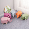 Elephant stool - kids' animal stool - solid wood shoe bench - creative small stool - home living room cartoon cute low stool