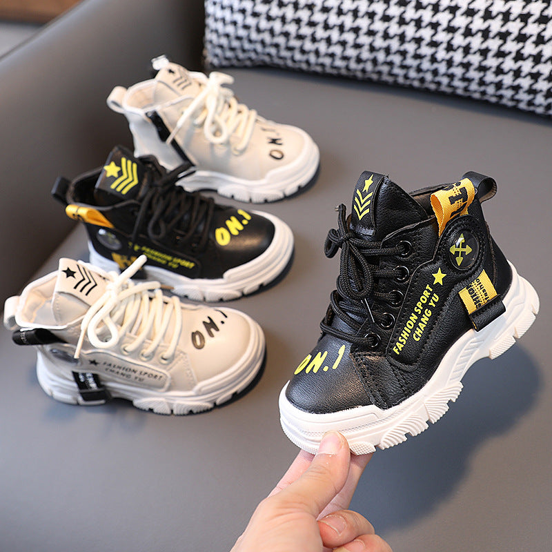 Kids' martin boots: trendy ankle boots for spring/autumn - new styles for boys and girls, casual single boots, korean style, high-top fashion boots