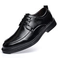 2024 new men's leather shoes - summer breathable business formal british style casual soft sole black dress shoes