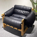 Vintage-inspired casual chair, single solid wood sofa chair, retro designer jersey chair, nordic style home bedroom chair