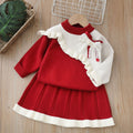 Girls' knitted sweater dress set - autumn/winter  collection - new year's style - little princess chic two-piece outfit