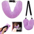 Amazon travel neck pillow cover storage bag portable travel bag plush u-shaped pillow clothing inflatable