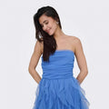 Amazon fashion ruffles pleated mid-length dress women's  summer new elegant sleeveless skirt