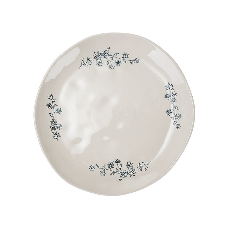Chinoiserie underglaze ceramic seasoning dish stylish modern casual restaurant for home ceramic dish plate cooking soy sauce dish