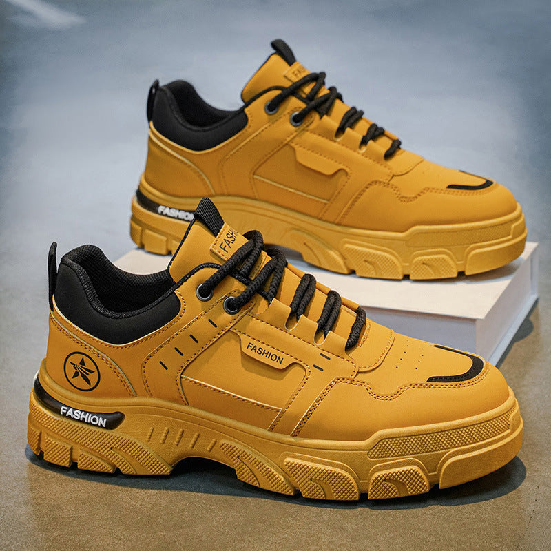Men's shoes 2026 new spring thick-soled martin boots men's work shoes men's anti-slip athletic casual sneakers