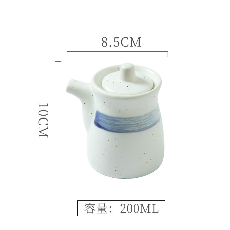 Vintage chic, high-style kitchenware: japanese ceramic soy sauce dispenser, vinegar dispenser, oil dispenser for home, restaurant, and hotel use