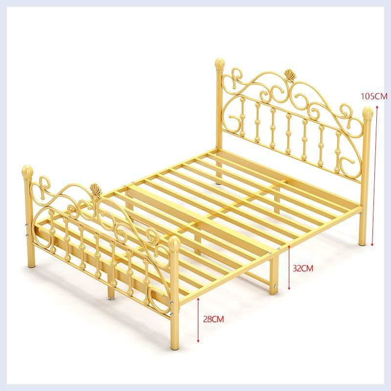 Wrought iron bed - thickened & reinforced, minimalist modern princess bed, trending online 1.8m, double bed, nordic single 1m, iron frame bed