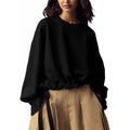 Amazon fashionlong sleevesshort sweatshirtstops women  spring new arrival round neck casualpullover shirt