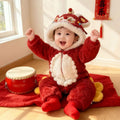 Winter jumpsuit chinoiserie chinese style baby 100-day banquet full moon 100-day baby girl spring & fallwinterthickened khaki