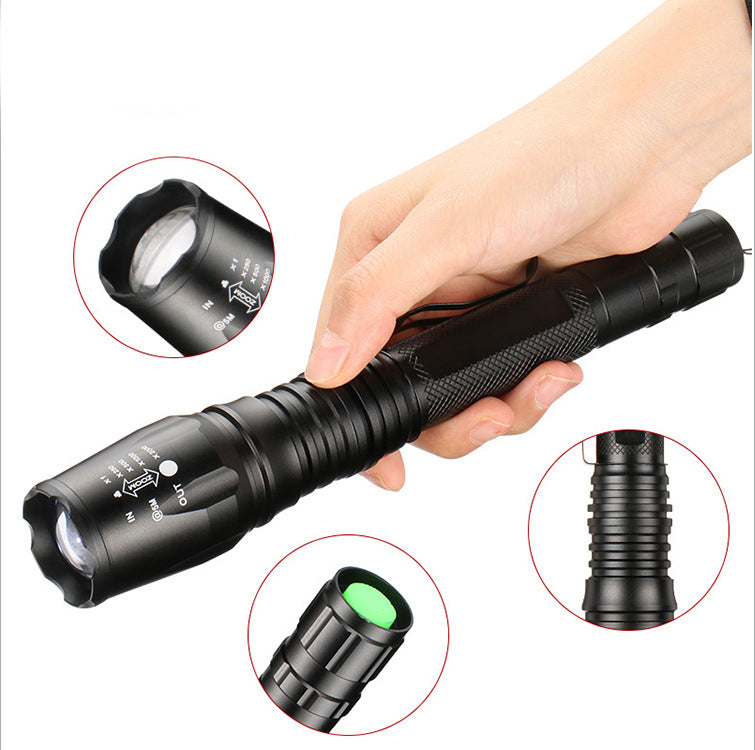 Cross-border  strong light flashlight, long-shot aluminum alloy telescopic flashlight T6 upgrade L2 manufacturer sales