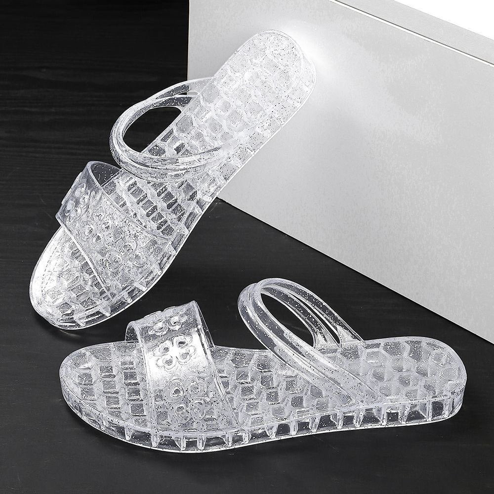 2026 cross-border e-commerce crystal slippers: durable, flat-soled, summer-ready, fashionable women's slippers for outdoor wear - new and unique designs