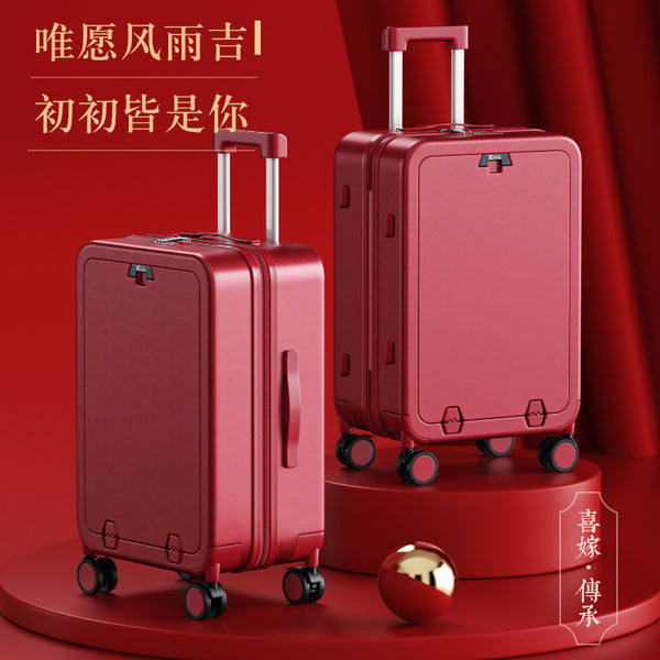 Wedding suitcase, dowry case, red case, trolley case, women's suitcase, wedding password, a pair of bridal dowry cases
