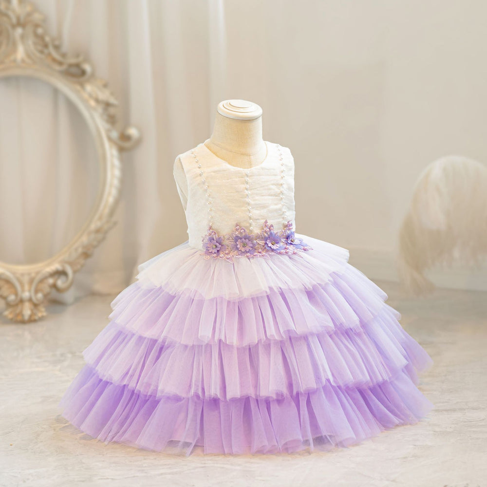 Ready-to-ship new children's formal dress, tulle princess gown, baby girl's first birthday banquet dress, flower girl dress