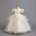 New arrival: export-quality children's formal dress - beaded wedding gown, princess dress for little girls, perfect for piano recitals and performances. kids dress