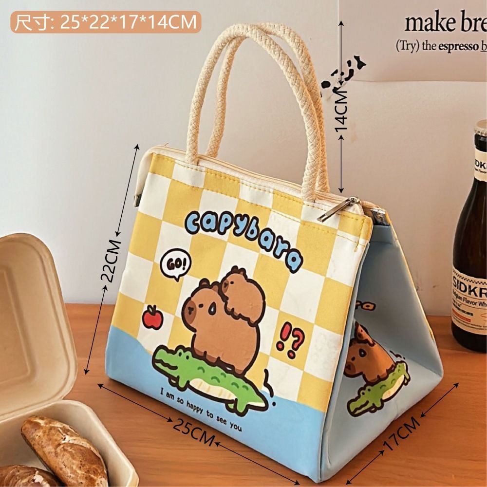 Cute bento bag, student office workers go out to bring meals, lunch bag, thickened thermal insulation bag, large-capacity portable lunch box bag