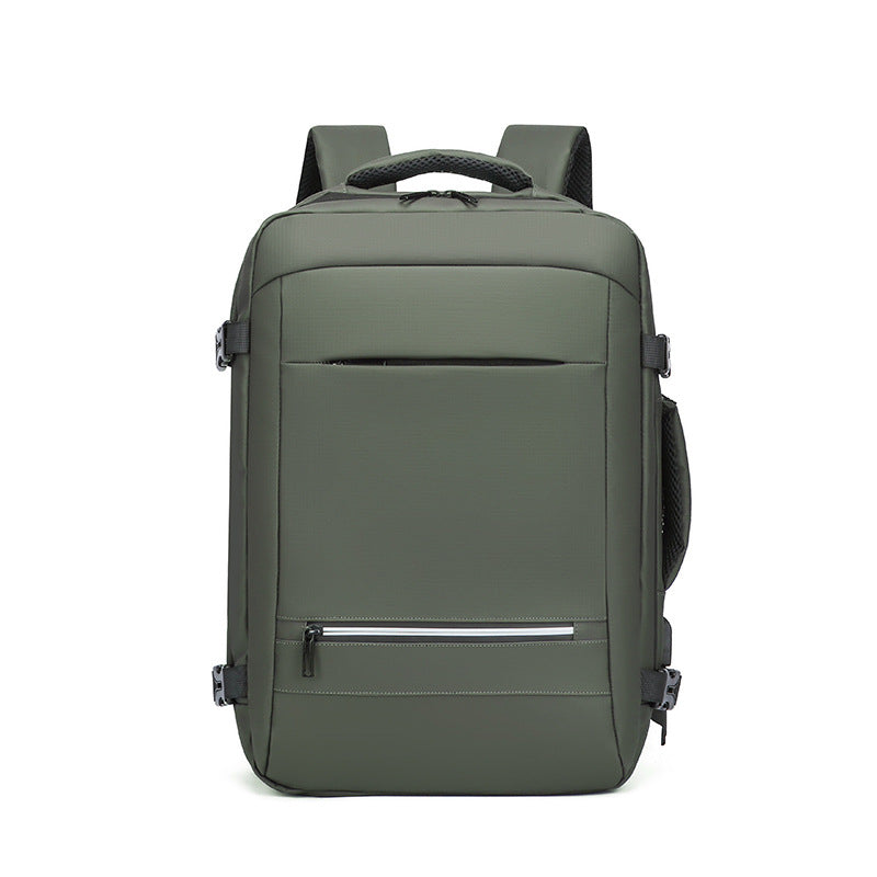 New business bag men's PU large-capacity waterproof computer backpack multi-functional student backpack trendy computer bag